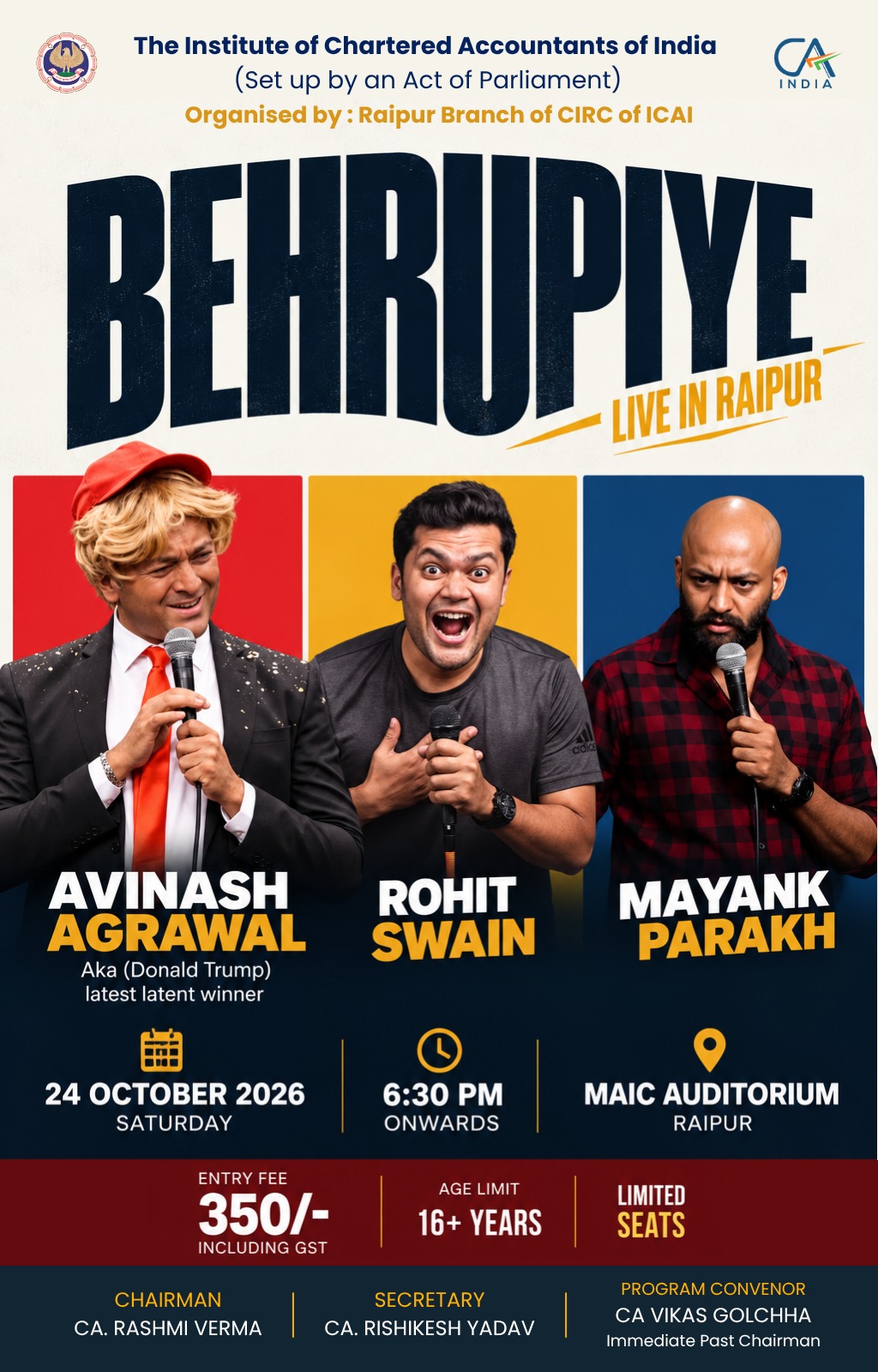 comedy show-BEHRUPIYE – LIVE IN RAIPUR